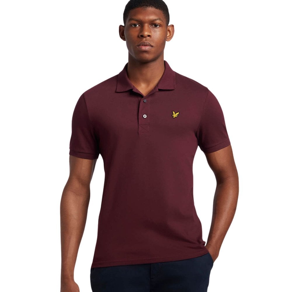 Lyle & Scott Plain Polo Shirt - Burgundy