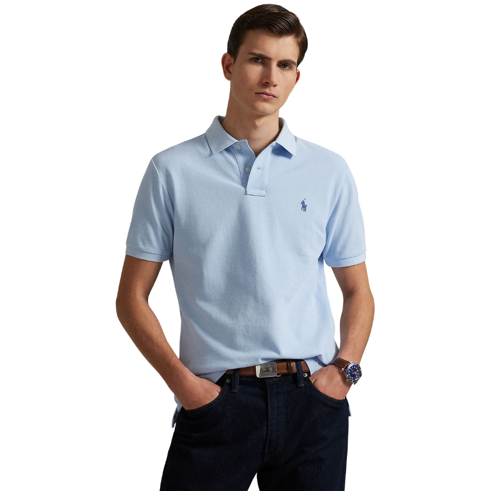 Ralph Lauren Custom Slim Mesh SS Polo - Southport Blue