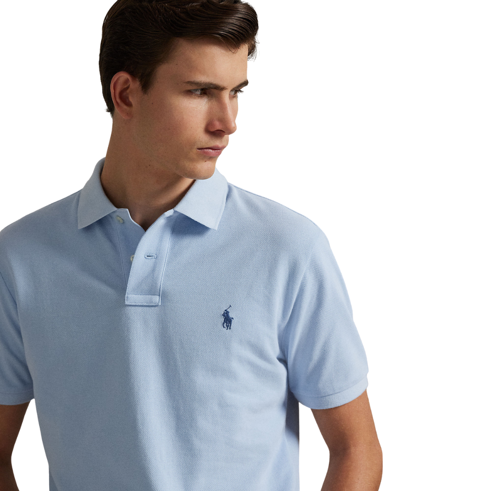 Ralph Lauren Custom Slim Mesh SS Polo - Southport Blue