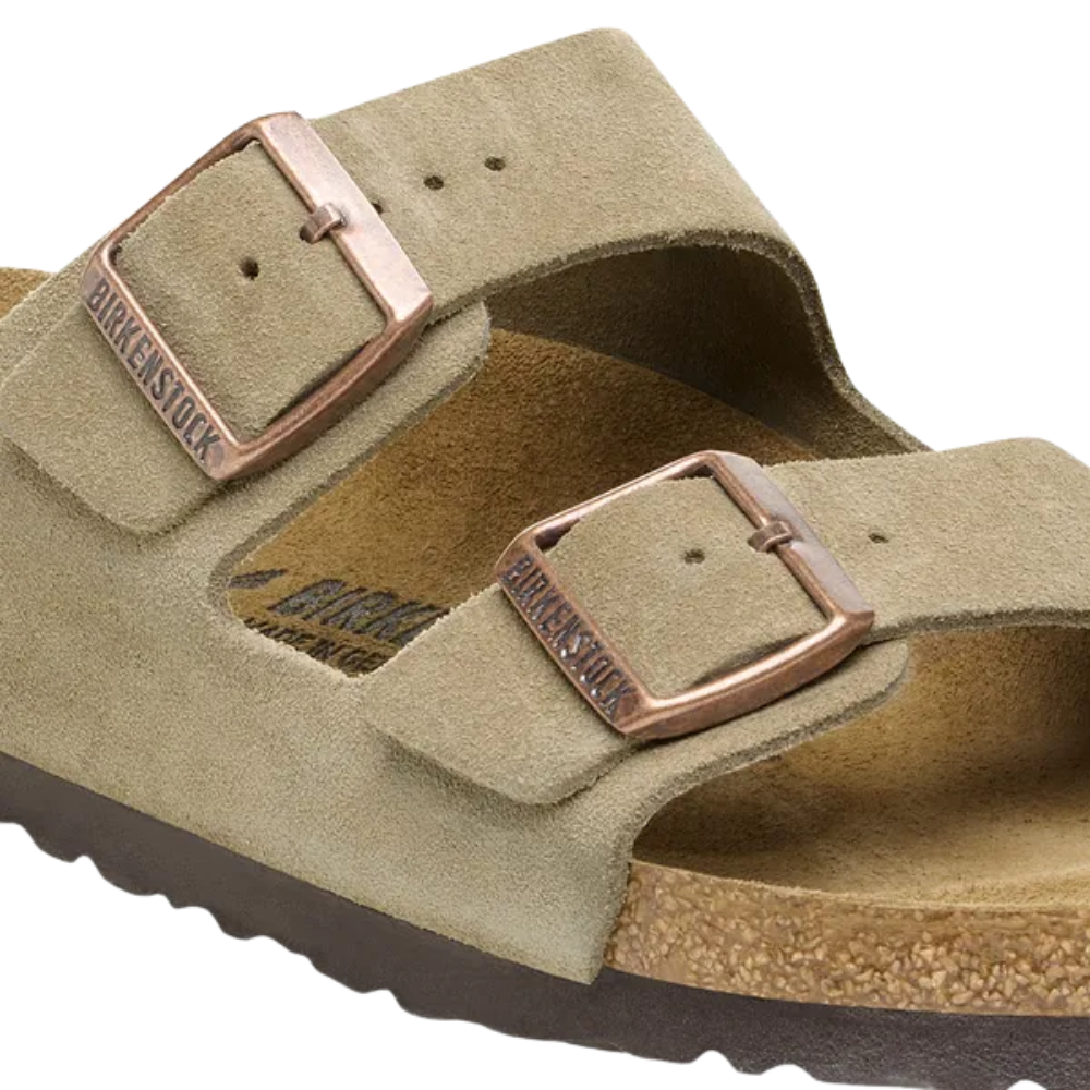 Birkenstock Mens Arizona Suede Leather Sandal - Taupe