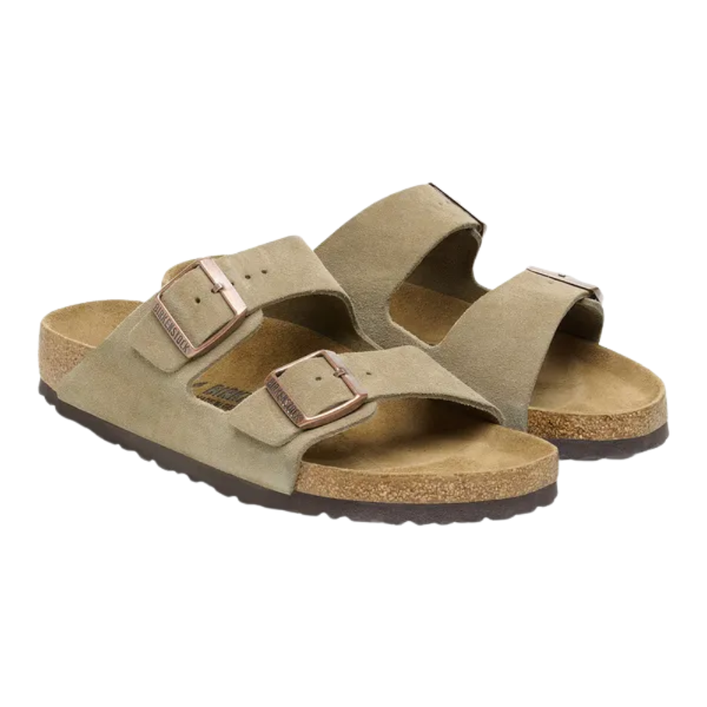Birkenstock Mens Arizona Suede Leather Sandal - Taupe