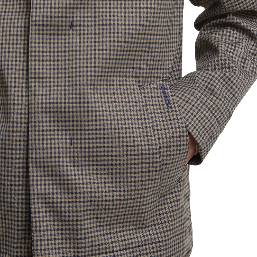 Barbour Check Short Lorden Showerproof Jacket - Stone/Navy Check