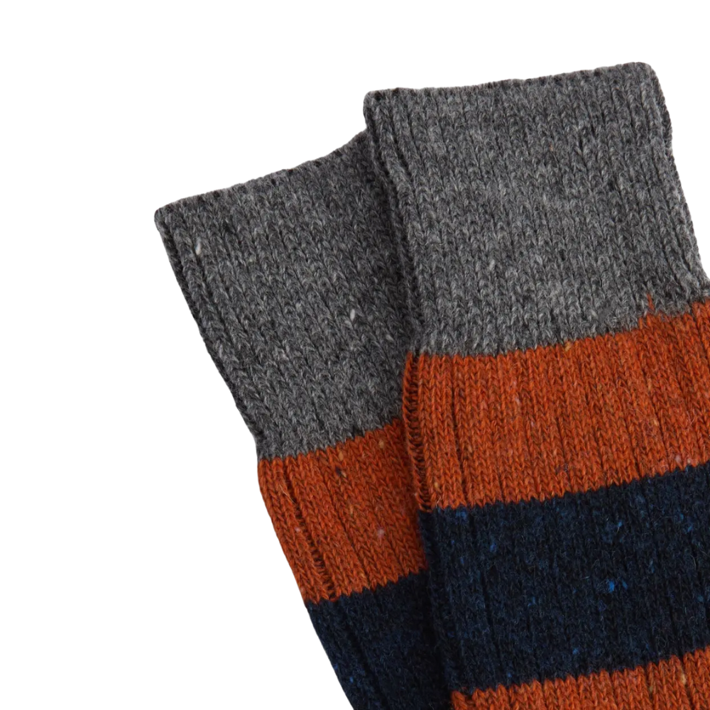 Barbour Houghton Socks - Navy/Ginger