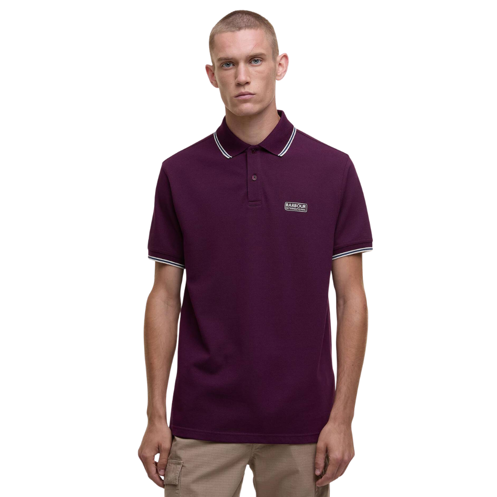 Barbour International Evan Tipped Polo Shirt - Potent Merlot