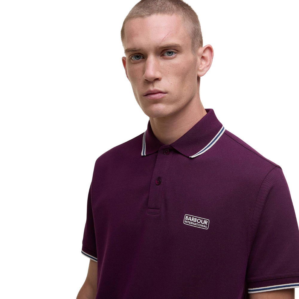 Barbour International Evan Tipped Polo Shirt - Potent Merlot