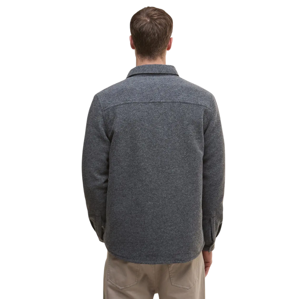 Barbour Marlow Tailored Wool Blend Overshirt - Dark Grey Marl