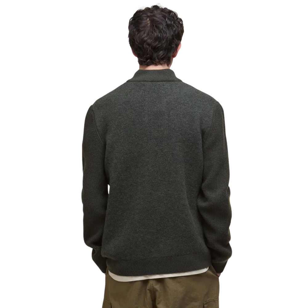 Barbour Milburn Half Zip Knitted Jumper - Dark Olive