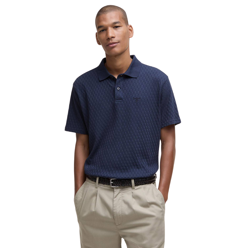Barbour Westerdale Textured Tailored Polo Shirt - Navy
