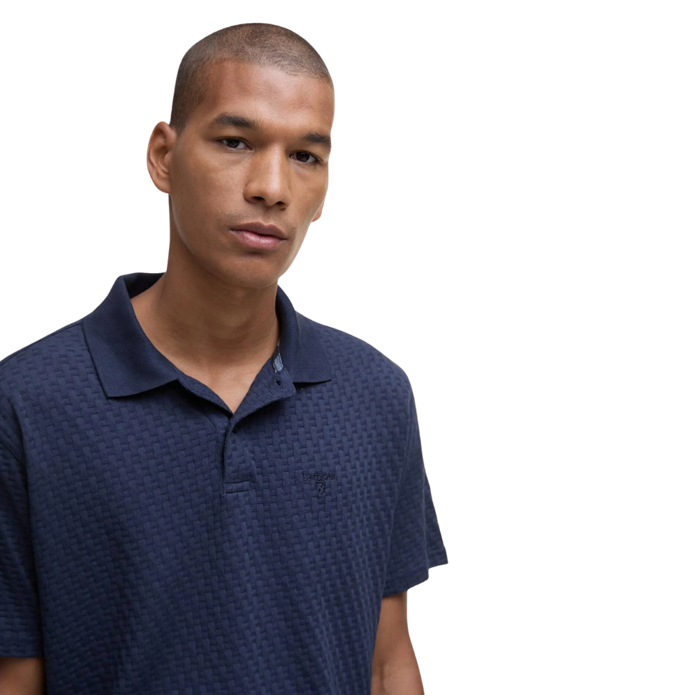Barbour Westerdale Textured Tailored Polo Shirt - Navy
