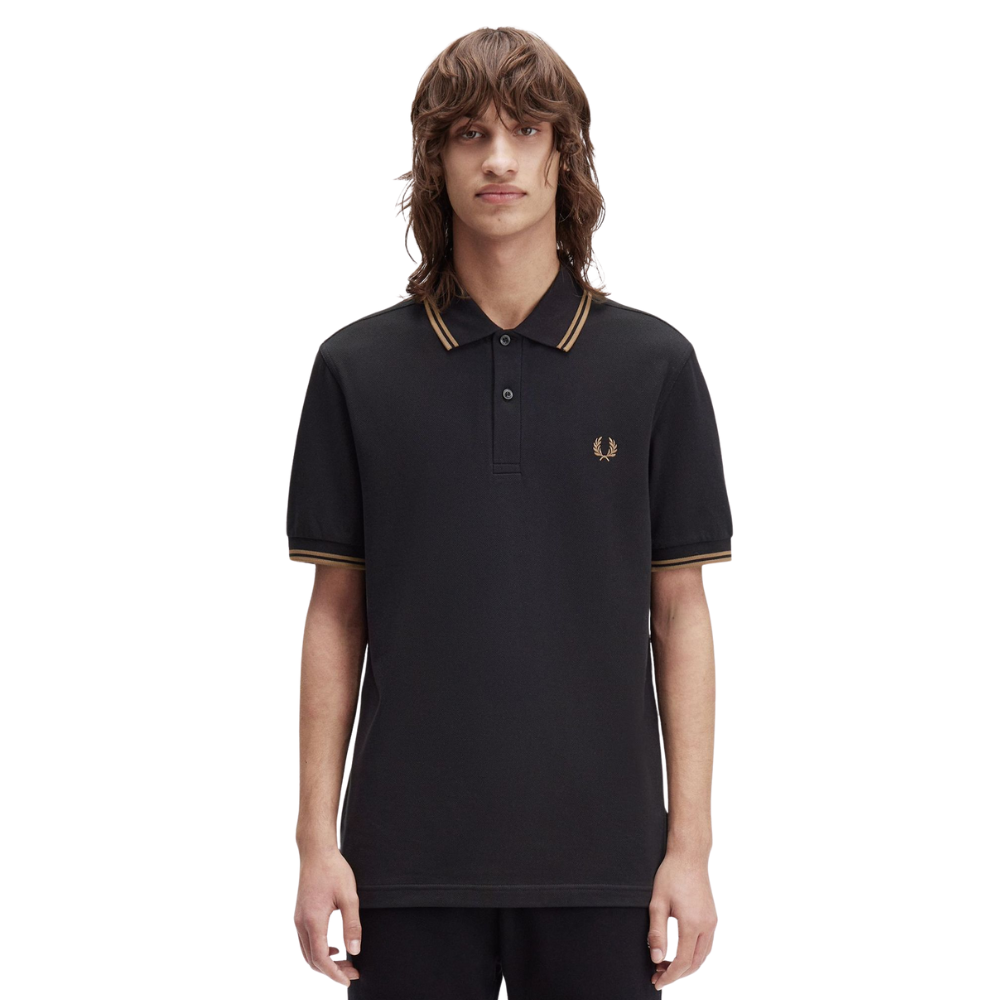 Fred Perry Twin Tipped Shirt - Black/Shaded Stone