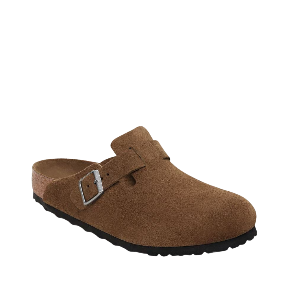 Birkenstock Boston Soft Footbed Suede Leather Clog- Dark Tea Tonal