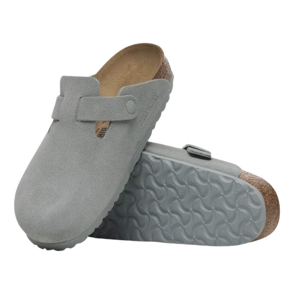 Birkenstock Boston Suede Leather Clog - Pure Sage