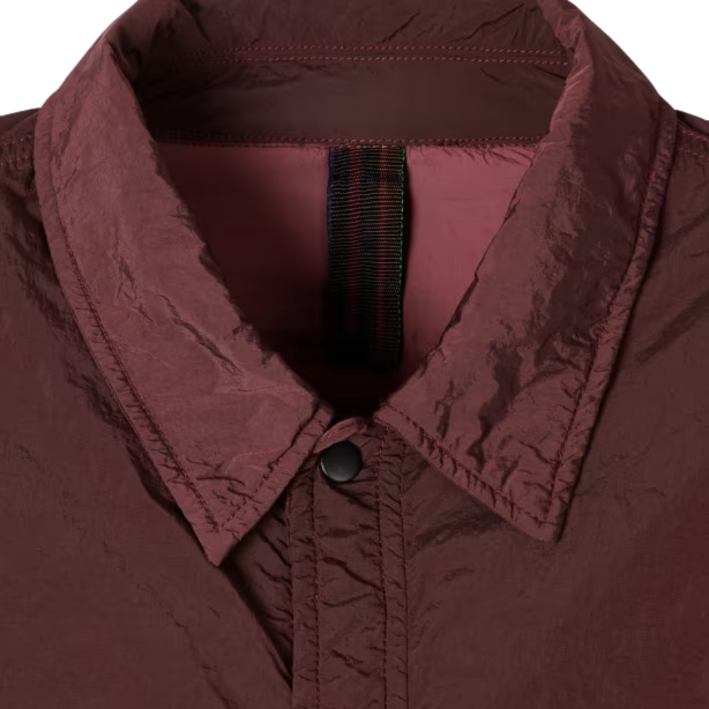 Paul Smith Garment Dyed Recycled Nylon Overshirt - Burgundy
