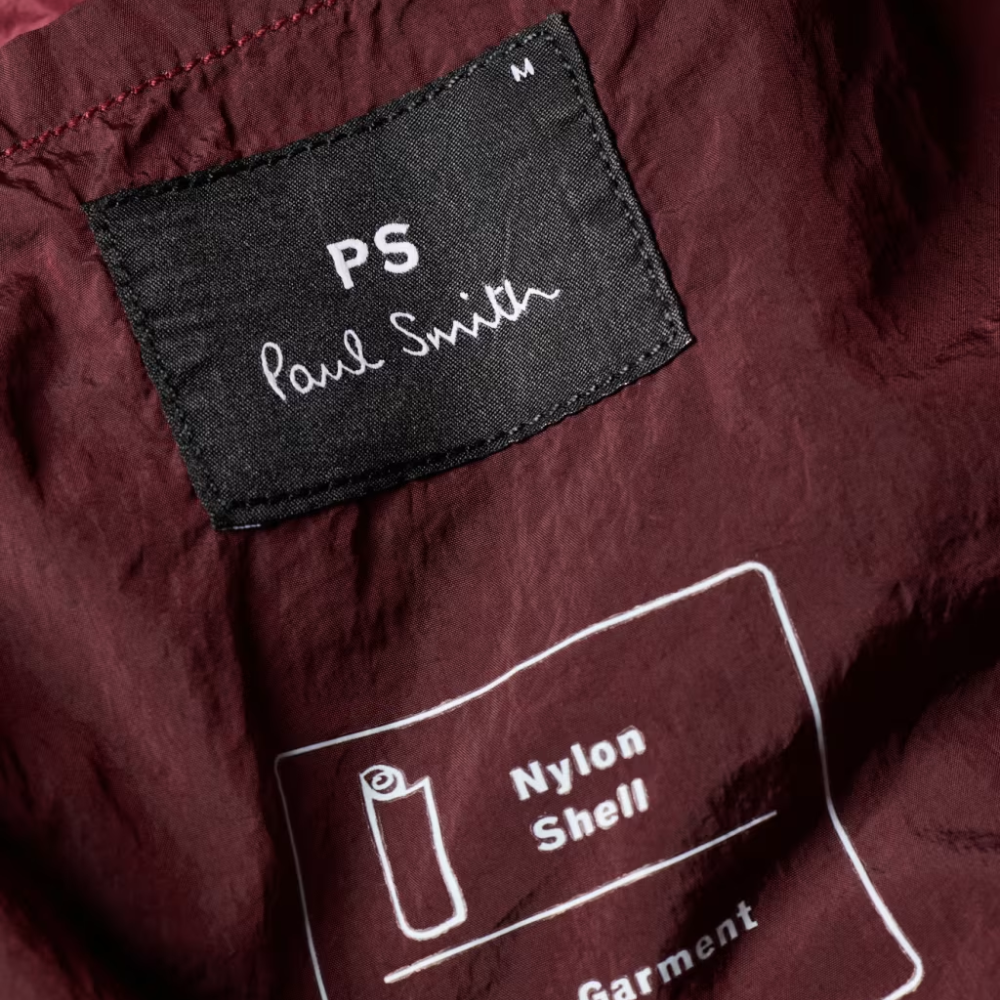 Paul Smith Garment Dyed Recycled Nylon Overshirt - Burgundy