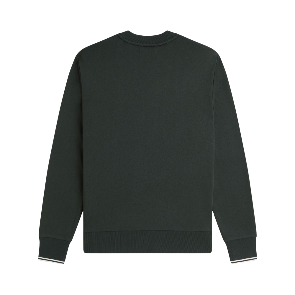 Fred Perry Crew Neck Sweatshirt - Night Green / Snow White