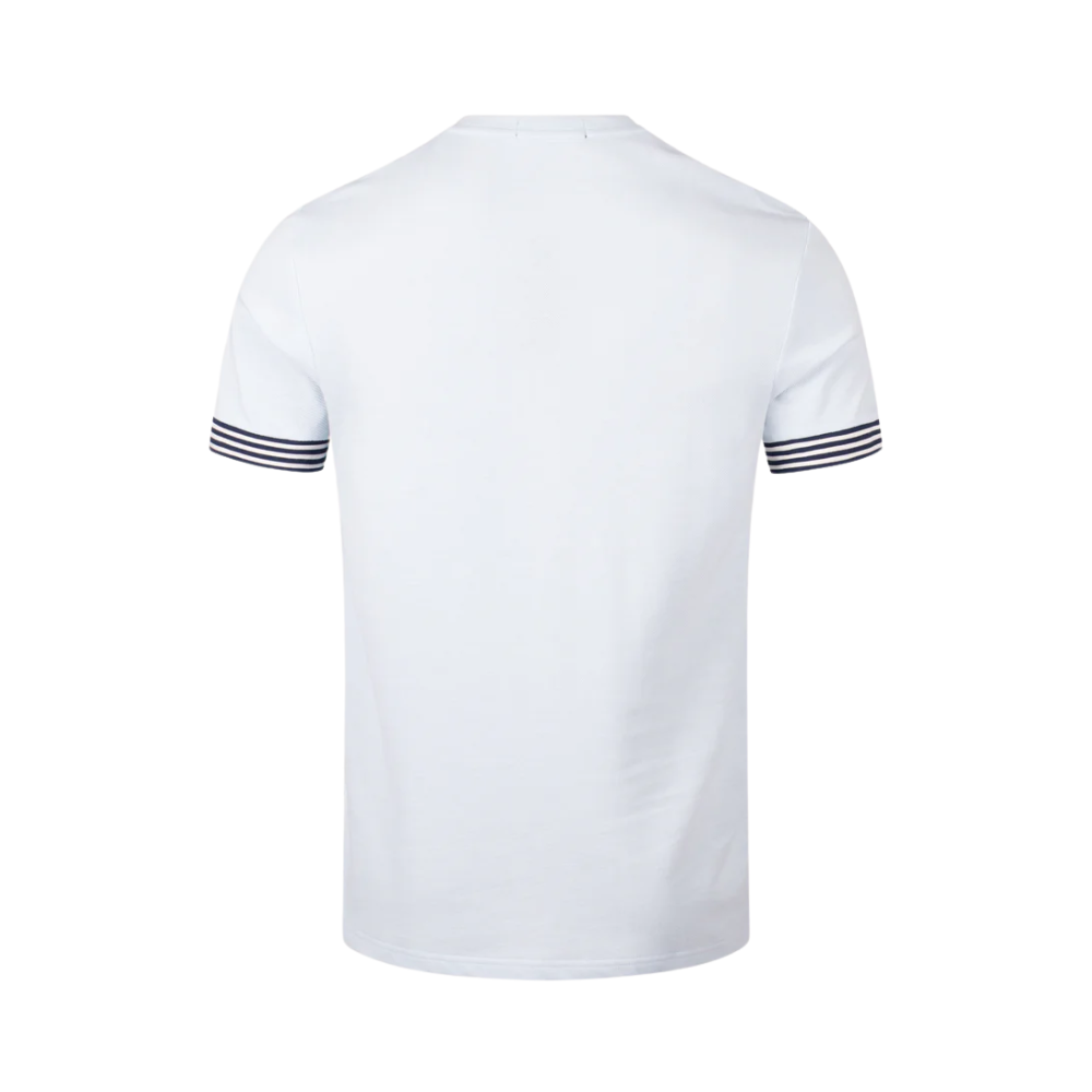Fred Perry Striped Cuff T-Shirt - Light Ice