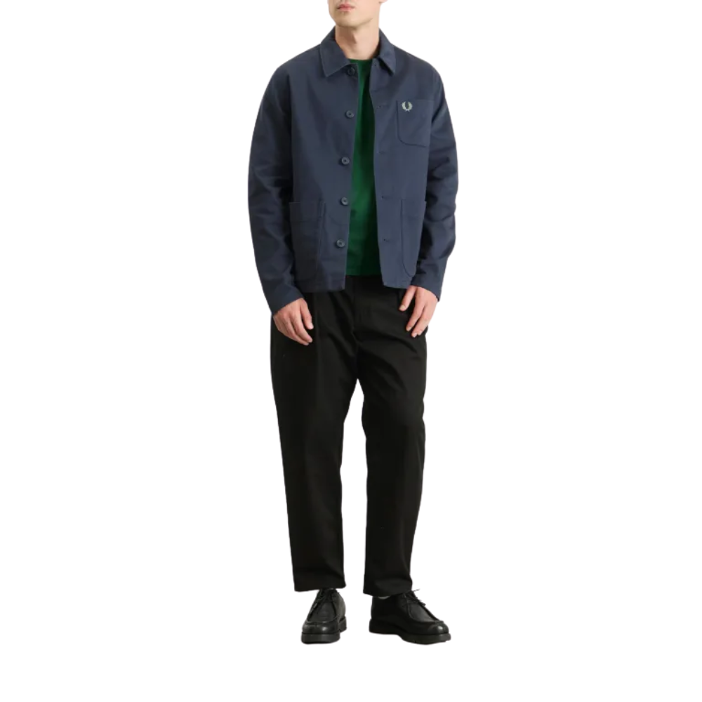 Fred Perry Bedford Cord Overshirt - Dark Airforce
