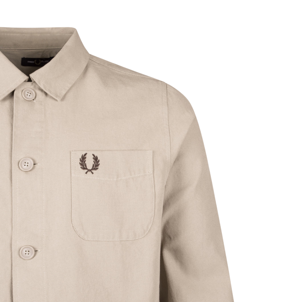 Fred Perry Canvas Overshirt - Warm Oat