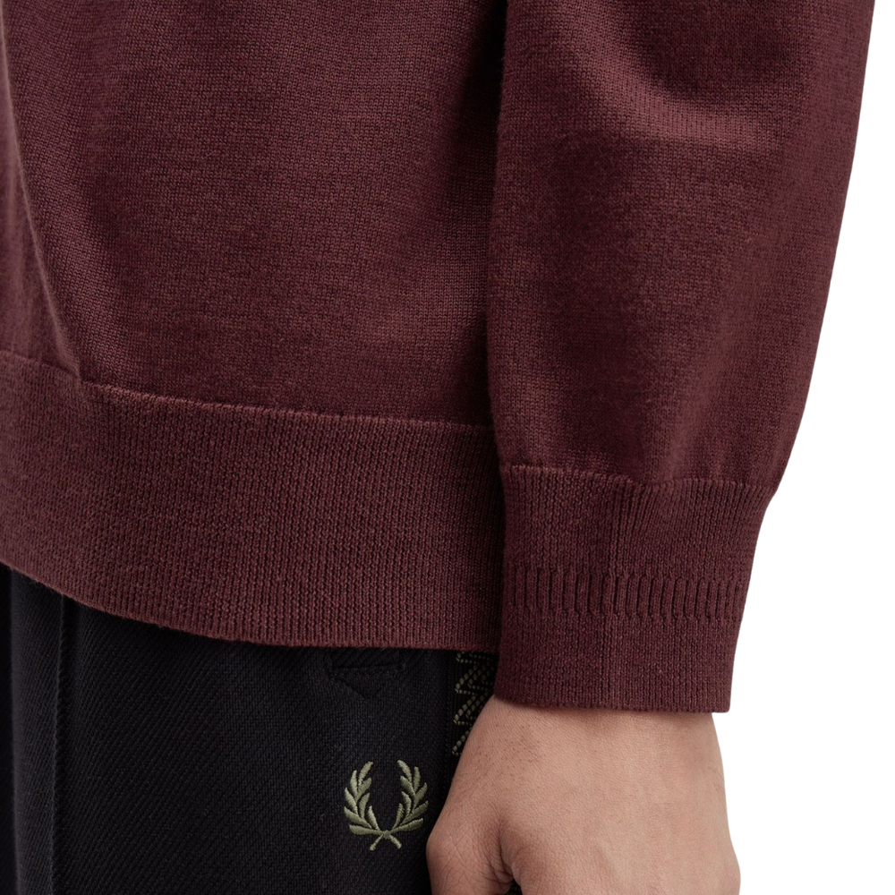 Fred Perry Classic Knitted LS Polo - Oxblood