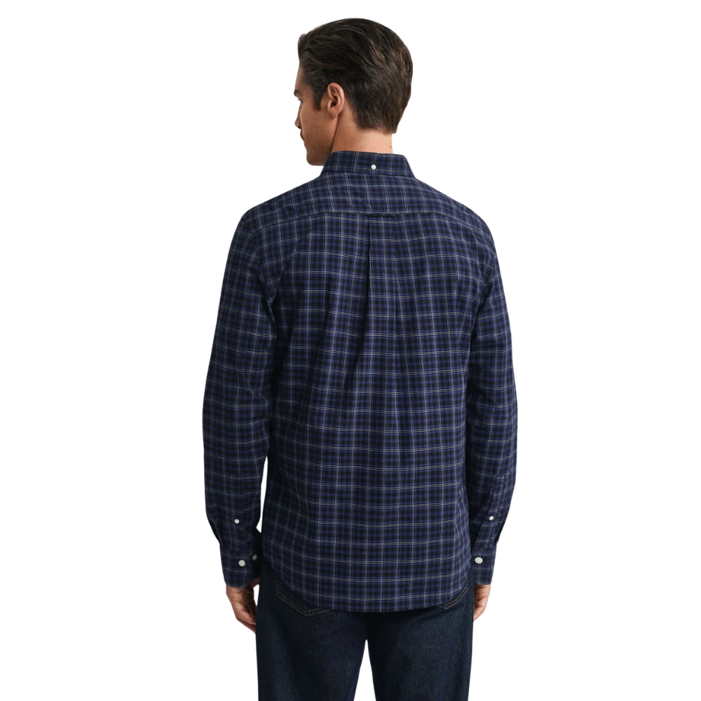GANT Reg Classic Poplin Check Shirt - Persian Blue