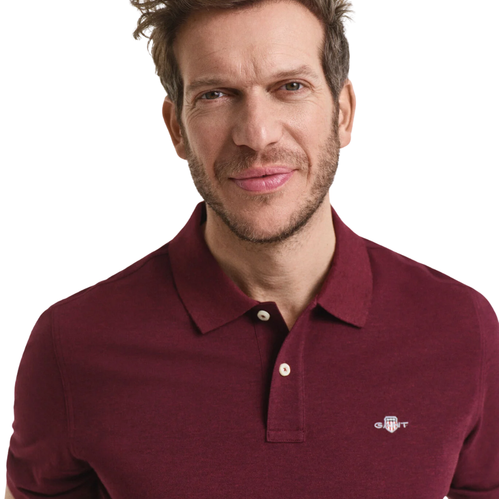 GANT Reg SS Pique Polo - Bordeaux Melange
