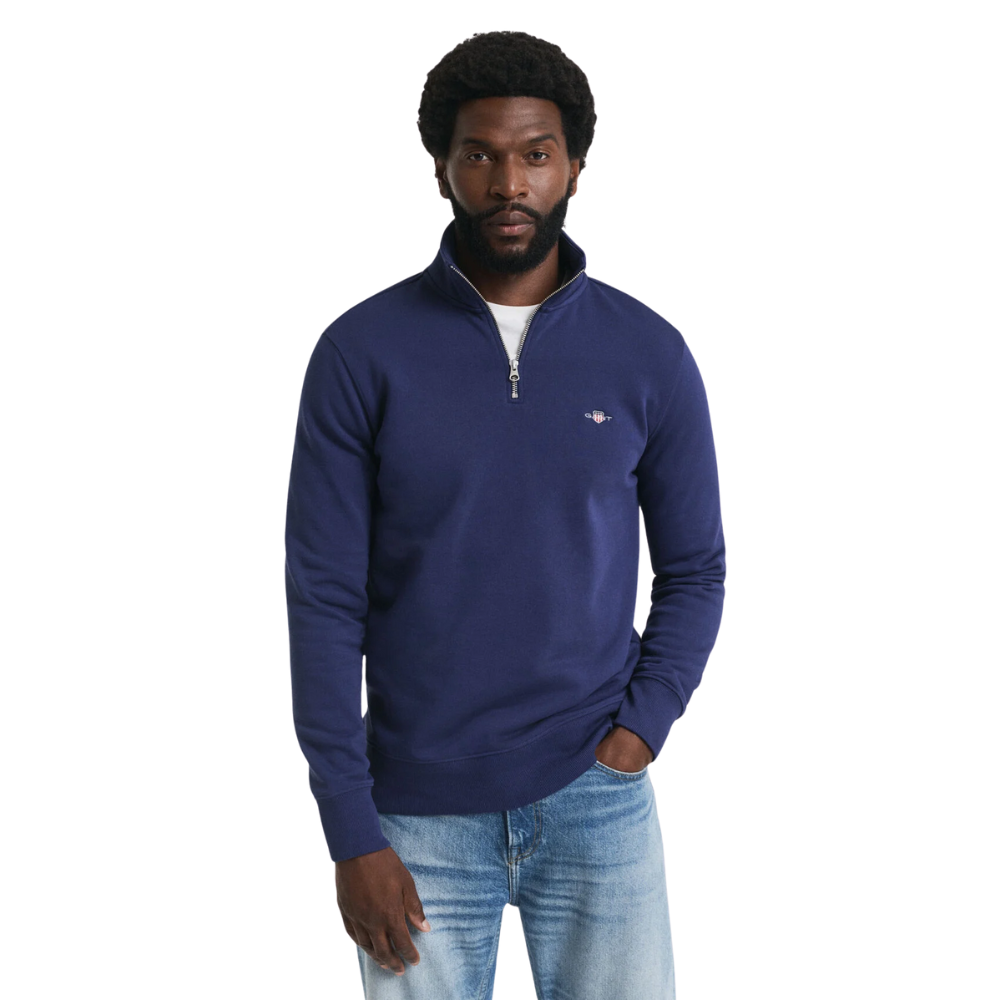 GANT Reg Shield Half Zip Sweat - Persian Blue