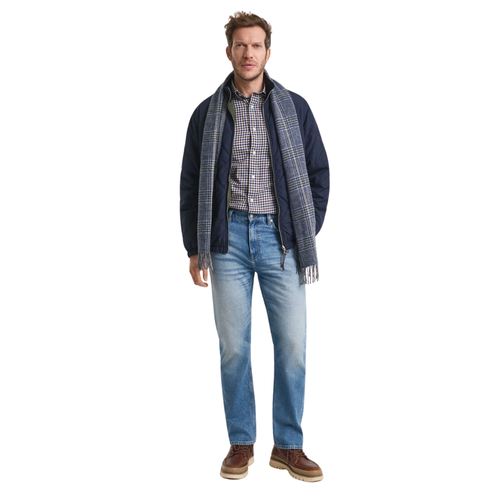 GANT Reg Twill Gingham Shirt - Mahogany Brown