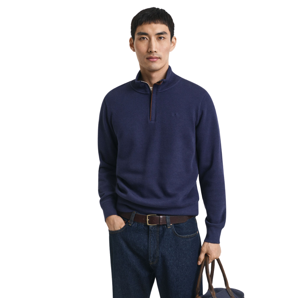 GANT Sacker Rib Half Zip - Persian Blue