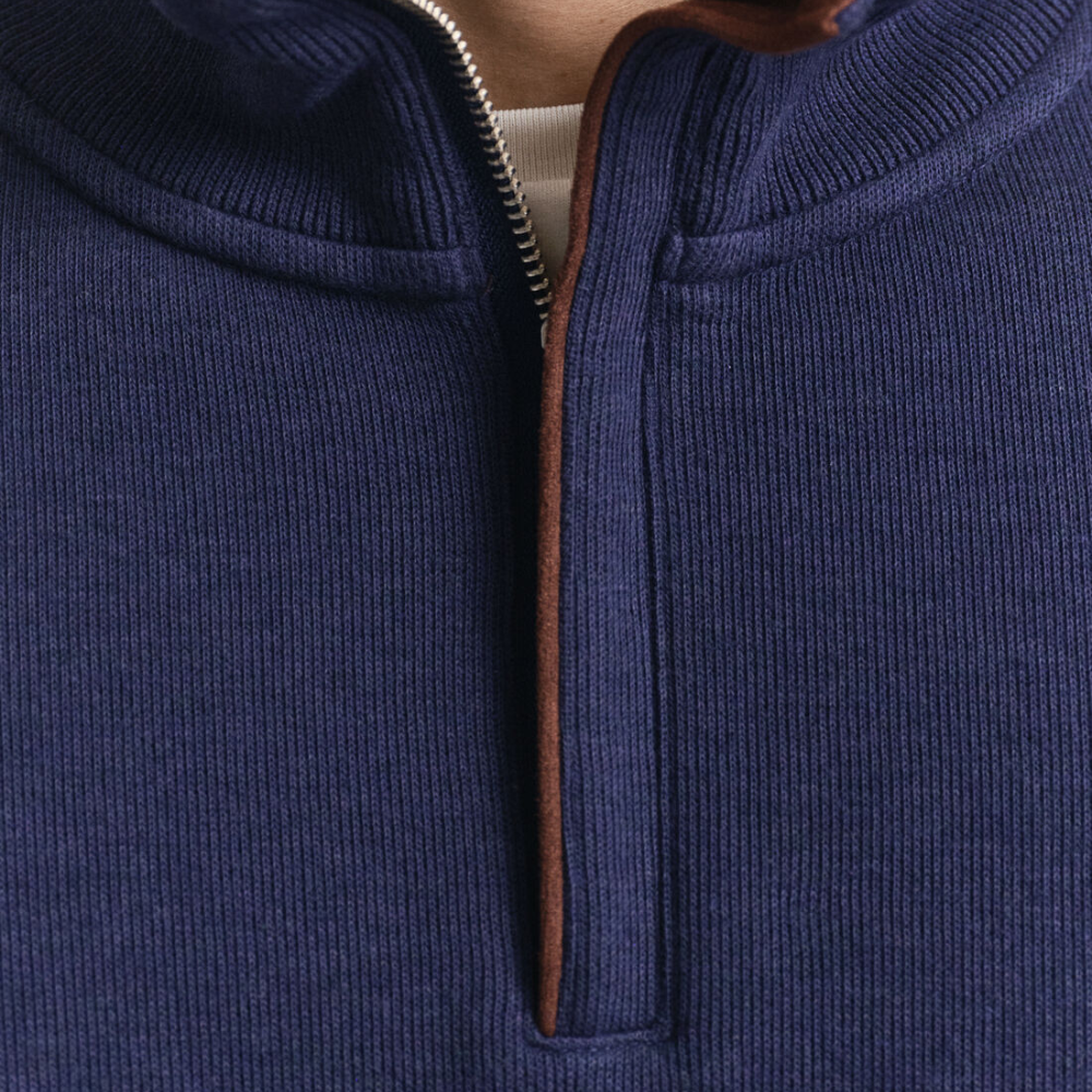 GANT Sacker Rib Half Zip - Persian Blue