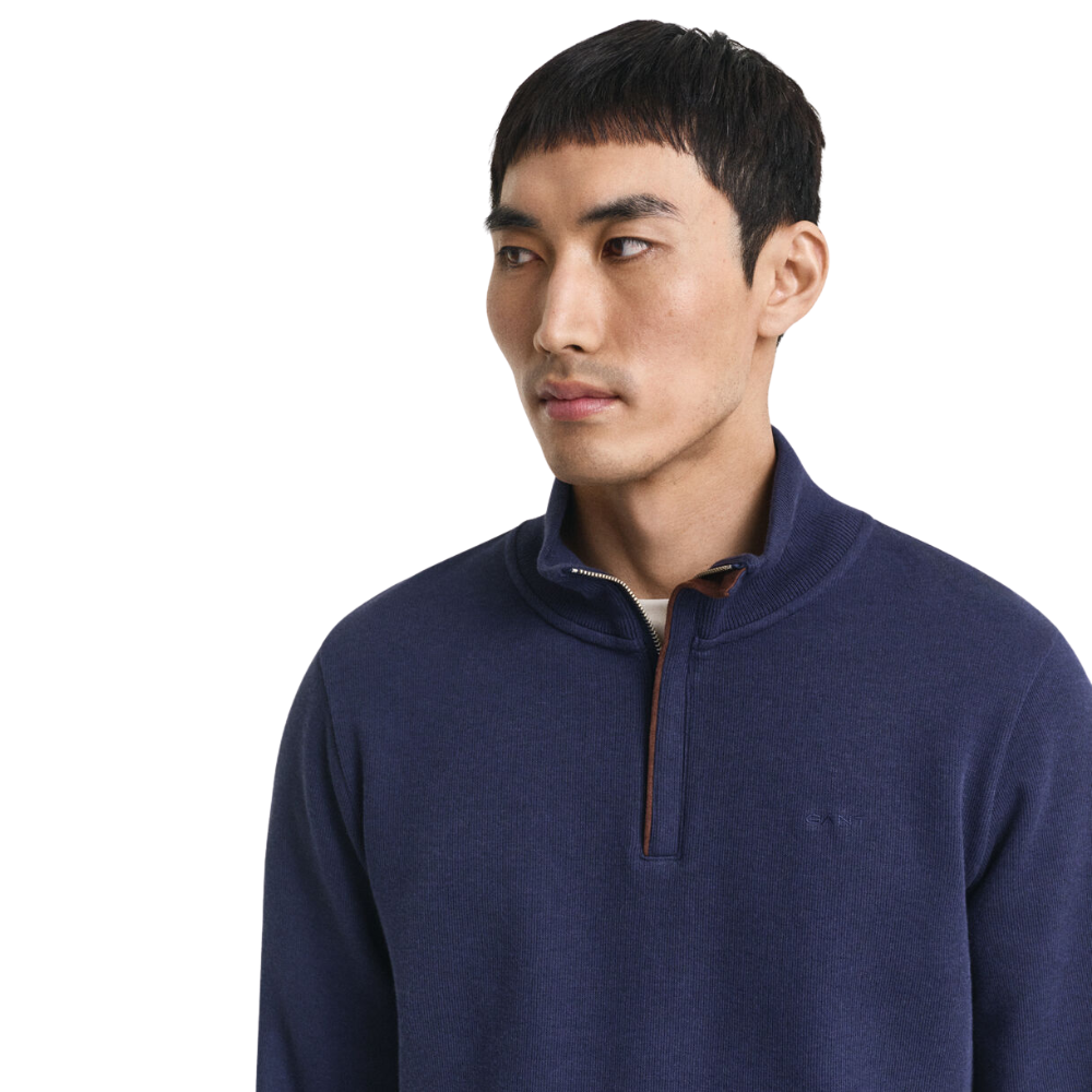 GANT Sacker Rib Half Zip - Persian Blue