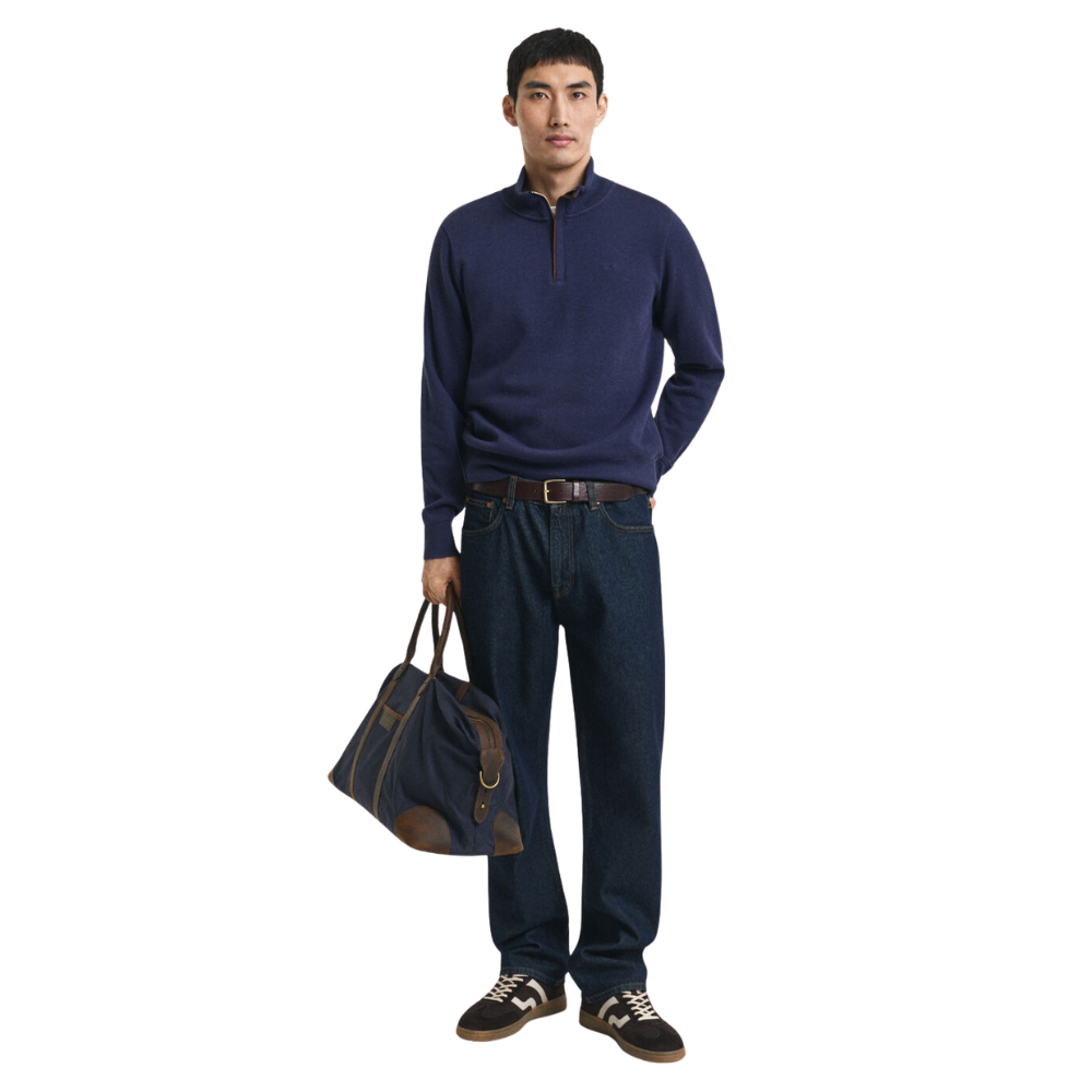 GANT Sacker Rib Half Zip - Persian Blue