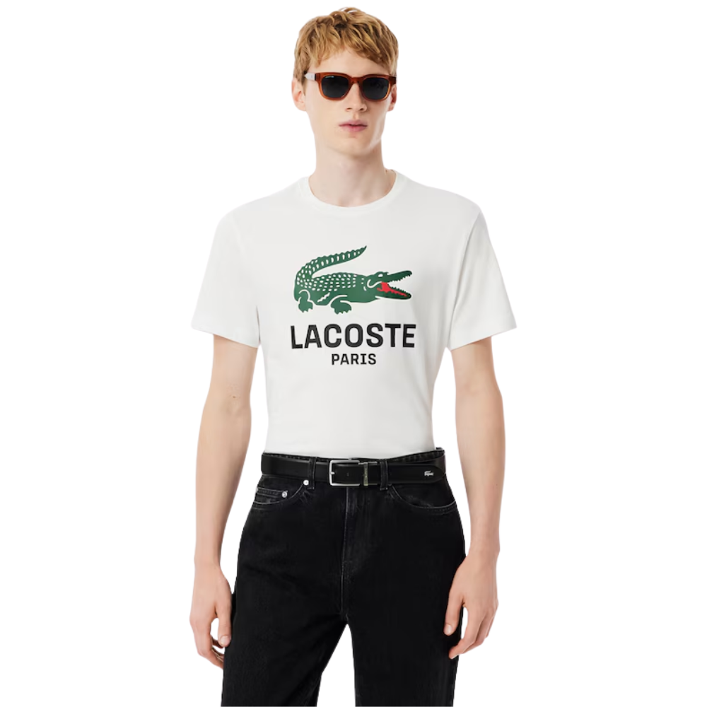 Lacoste Regular Fit Printed Jersey T-Shirt - White