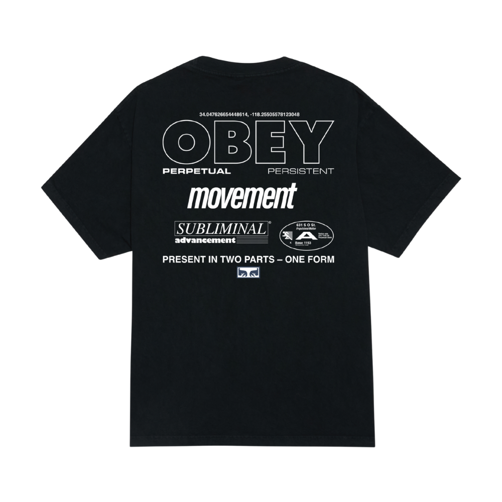 Obey Persistent Movement T-Shirt - Pigment True Vintage Black