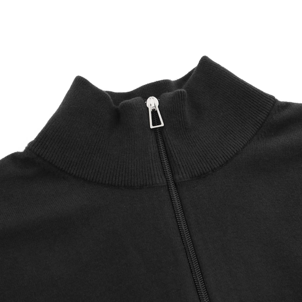 Paul Smith 1/4 Zip Knit Sweat Zebra Badge - Black