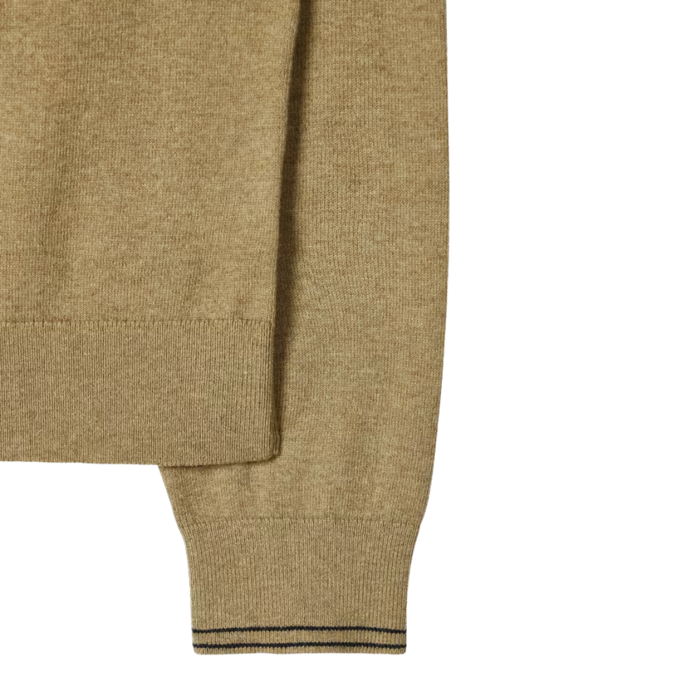 Paul Smith 1/4 Zip Knit Sweat Zebra Badge - Camel