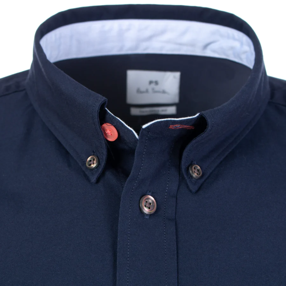 Paul Smith LS Tailored Fit Shirt Zebra Badge - Inky