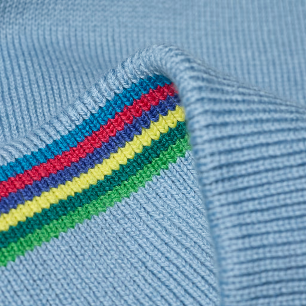 Paul Smith Sweater Zip Neck Zebra Badge - Blue