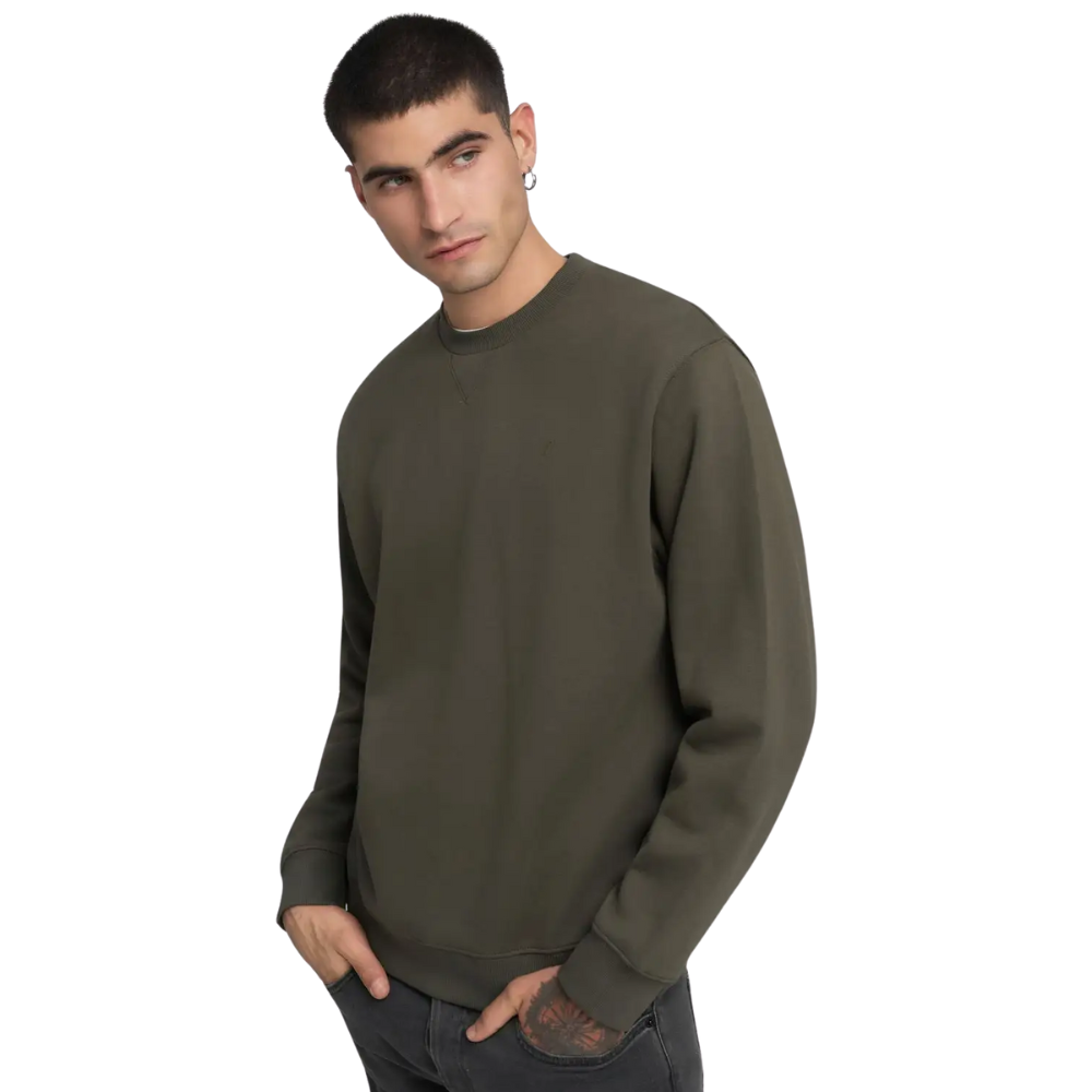 Replay Premium Basics Sweat - Mud Green
