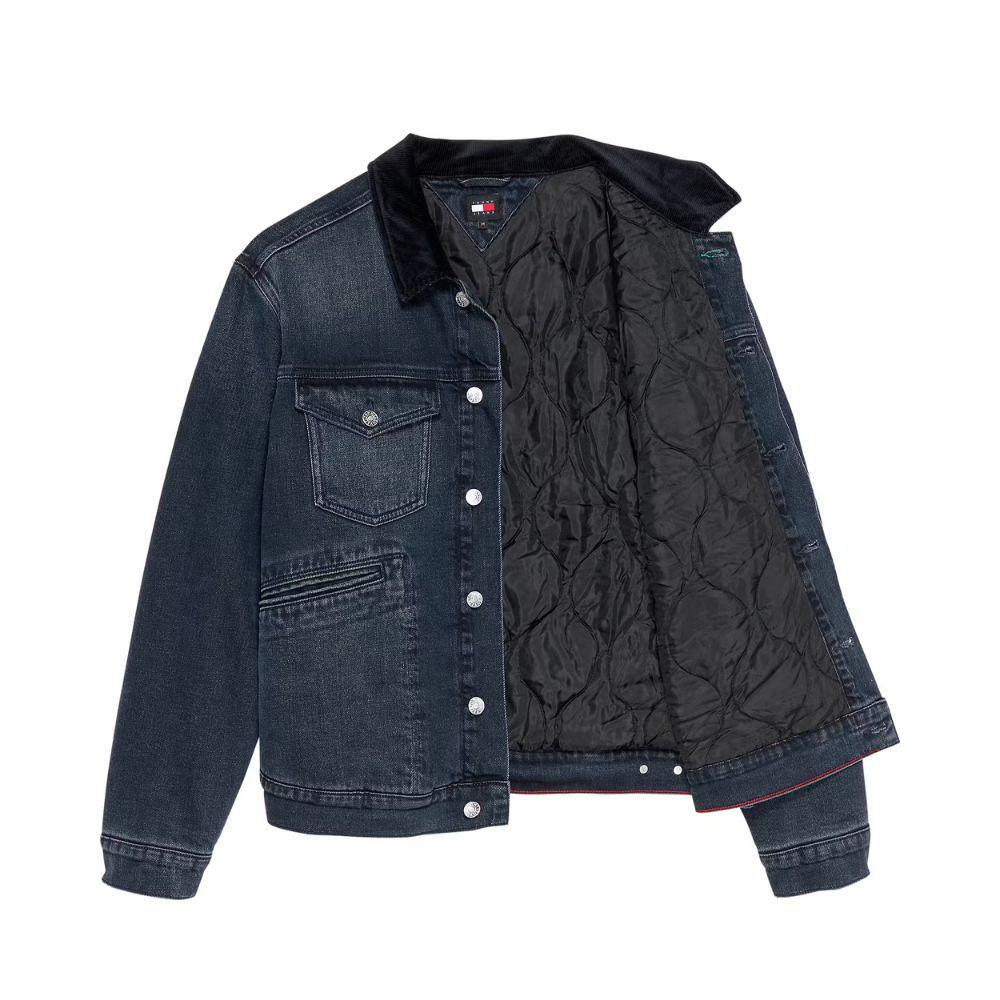 TMJ Isaac Quilted Denim Jacket - Dark Denim