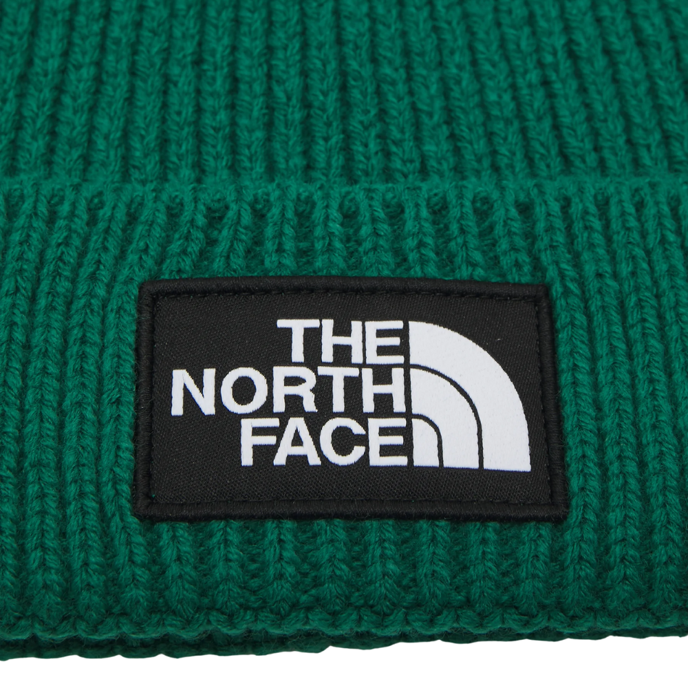 The North Face Logo Box Cuffed Beanie - Evergreen