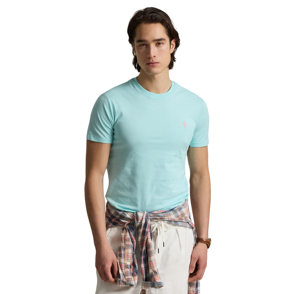 Polo Ralph Lauren Custom Slim Fit Jersey Crewneck T-Shirt - New Aqua