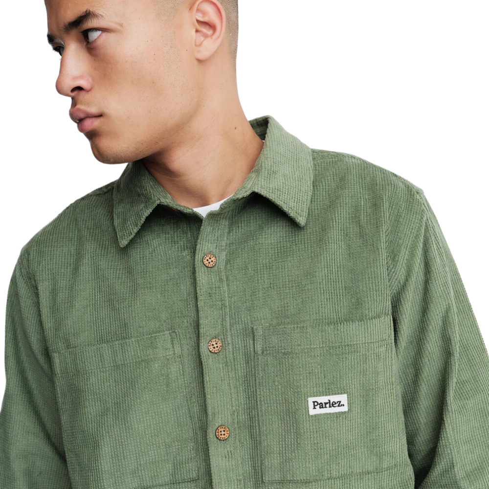 Ayr Cord Shirt - Olive Green