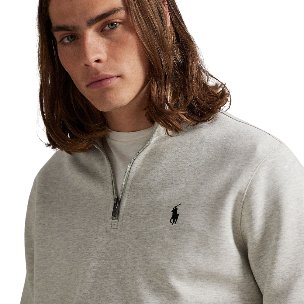 Ralph Lauren Double Knit Quarter Zip Pullover - Sport Heather