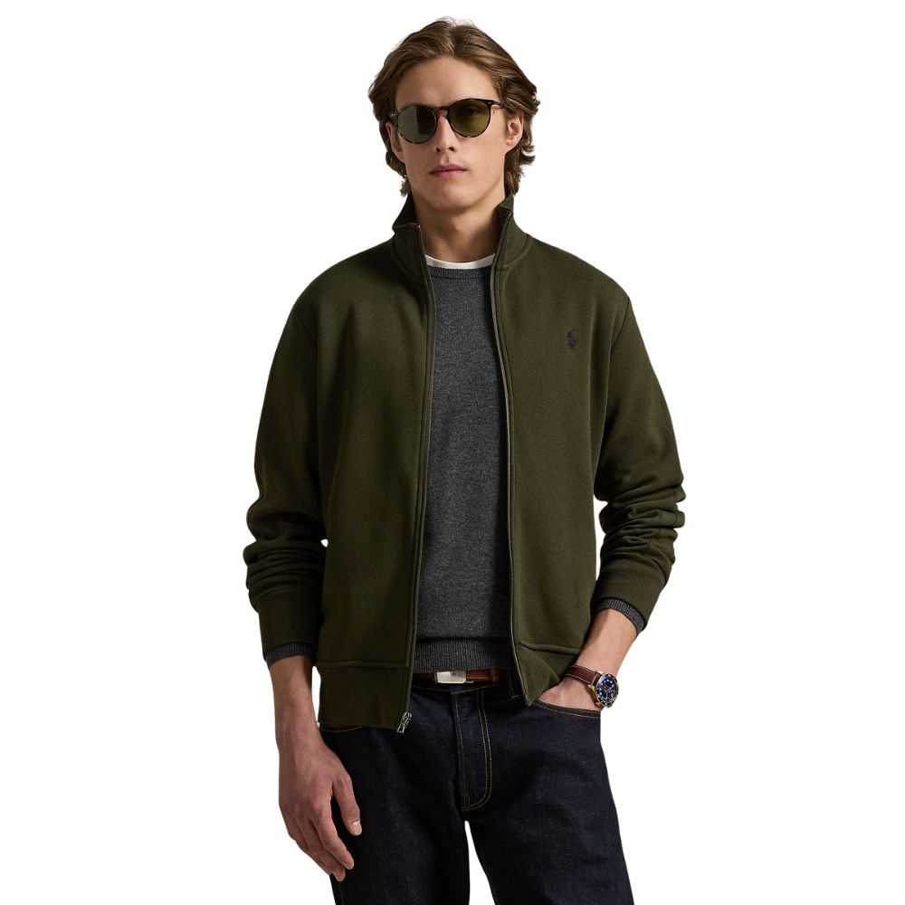 Ralph Lauren Double Knit Track Jacket - Company Olive