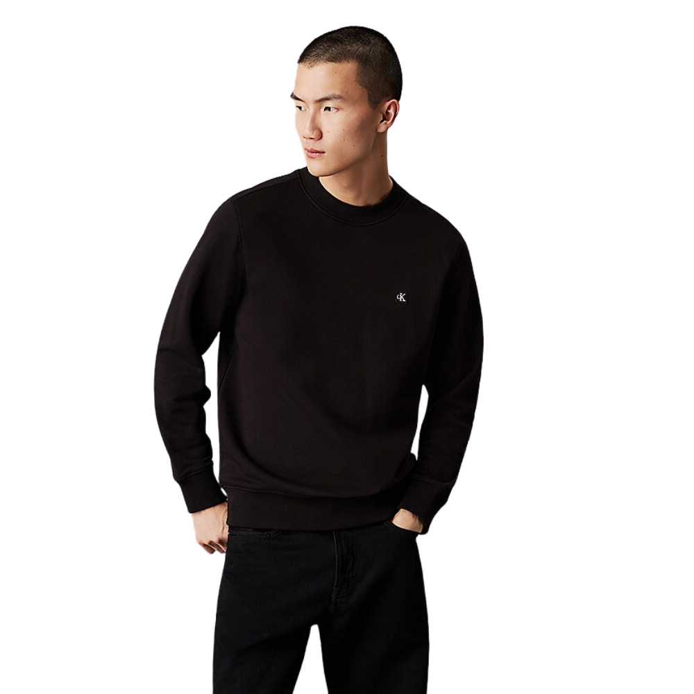 CKJ Embro Badge Crew Neck - Black