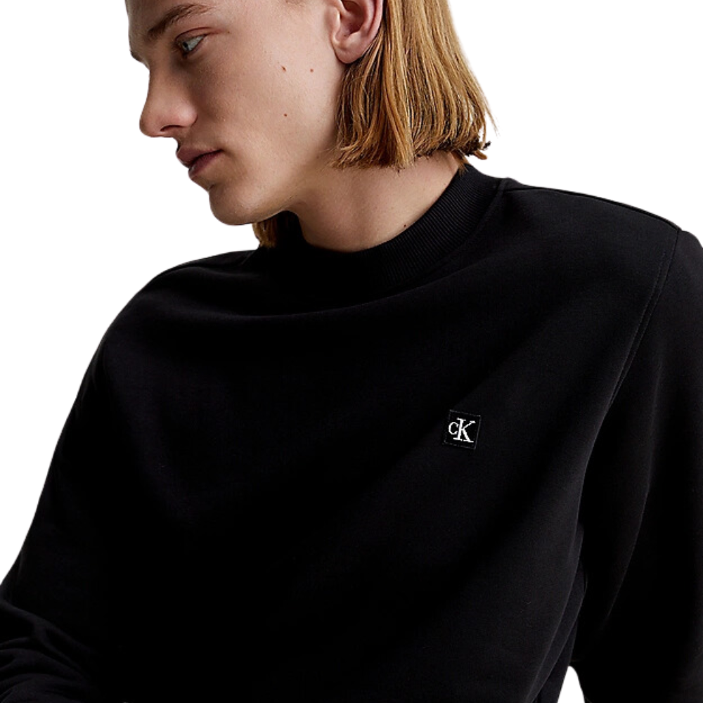 CKJ Embro Badge Crew Neck - Black
