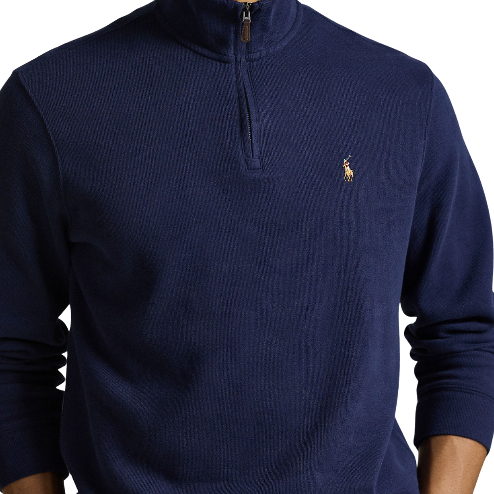 Ralph Lauren Estate Rib Quarter Zip Pullover - Cruise Navy