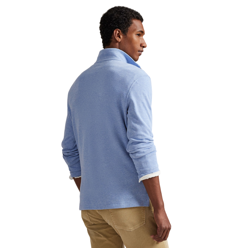 Ralph Lauren Estate Rib Quarter Zip Pullover - Isle Heather