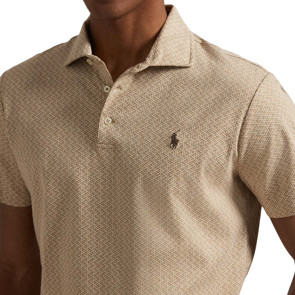 Ralph Lauren Mini Horse Shoe Custom Slim Fit Soft Cotton Polo Shirt - Warm Brown