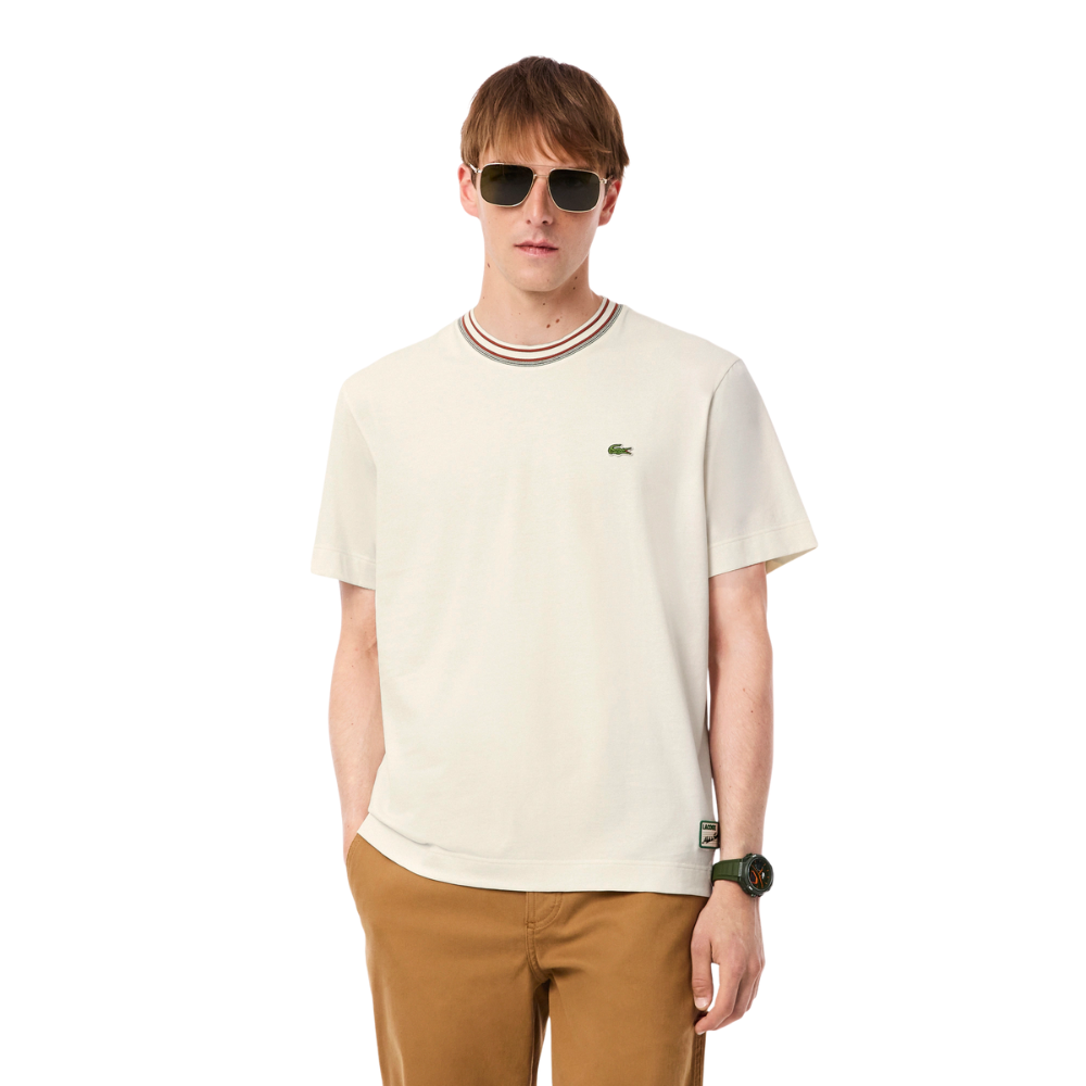 Lacoste Classic Fit Stripe Collar T-Shirt - Lapland